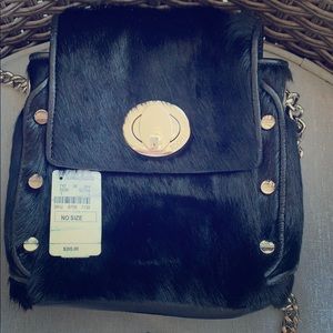 Bodhi small black fur bag